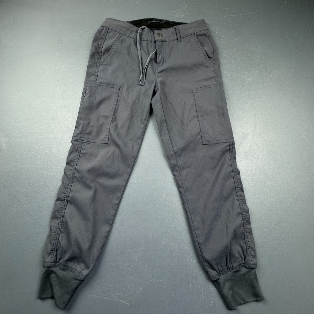 PrAna Women's Size 2 Gray Cargo Jogger Pants Stretch Lightweight Outdoor Hiking